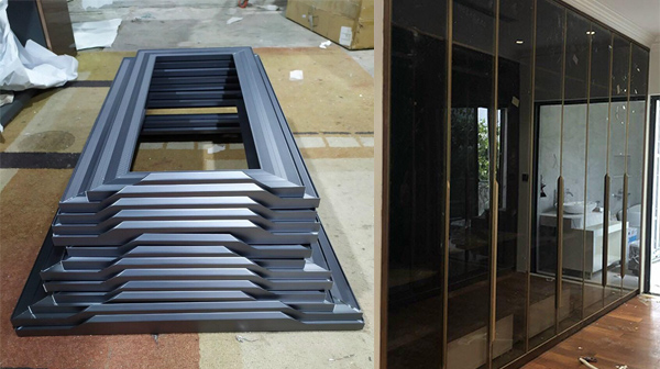 Thi công tủ áo cánh kính nhà chị Ngát - Hà Đông